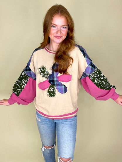 Fresh as a Daisy Pullover-Pullover-Easel-The Village Shoppe, Women’s Fashion Boutique, Shop Online and In Store - Located in Muscle Shoals, AL.