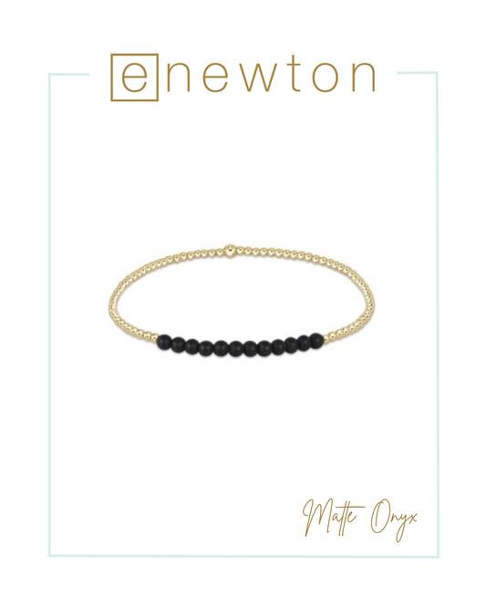 E Newton Gold Bliss 2mm Bead Bracelet - Matte Onyx-Bracelets-ENEWTON-The Village Shoppe, Women’s Fashion Boutique, Shop Online and In Store - Located in Muscle Shoals, AL.