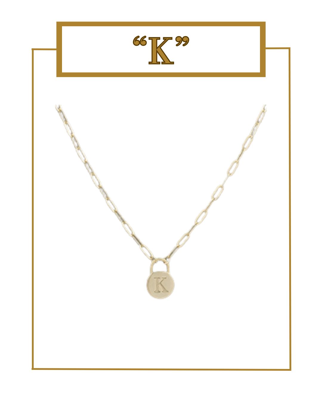 Padlock Initial Pendant-Necklaces-Golden Stella-The Village Shoppe, Women’s Fashion Boutique, Shop Online and In Store - Located in Muscle Shoals, AL.