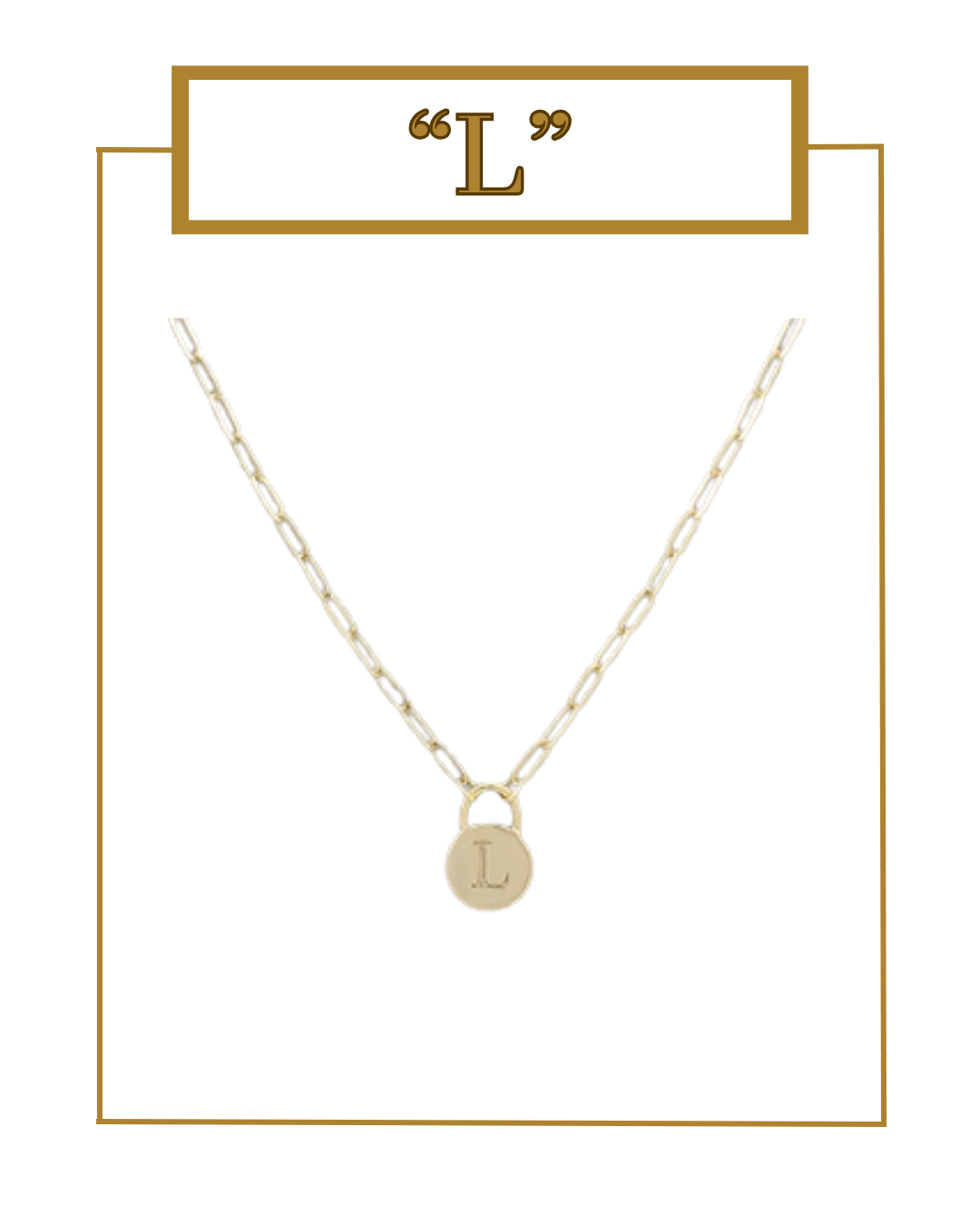 Padlock Initial Pendant-Necklaces-Golden Stella-The Village Shoppe, Women’s Fashion Boutique, Shop Online and In Store - Located in Muscle Shoals, AL.