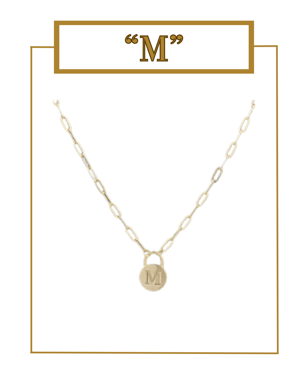 Padlock Initial Pendant-Necklaces-Golden Stella-The Village Shoppe, Women’s Fashion Boutique, Shop Online and In Store - Located in Muscle Shoals, AL.