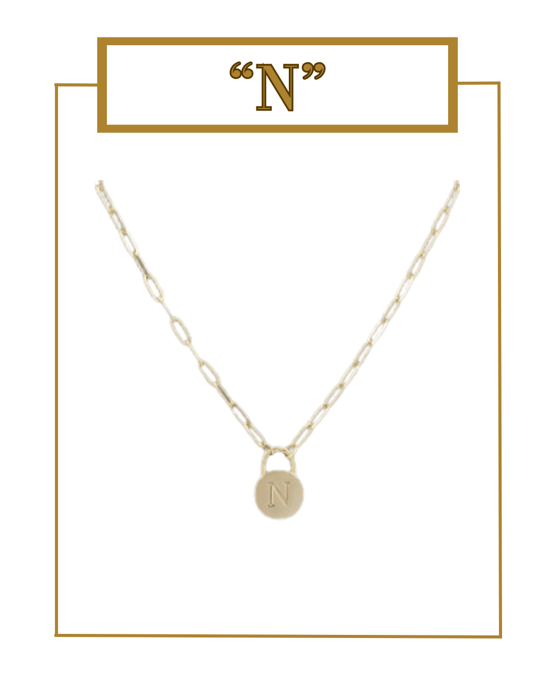 Padlock Initial Pendant-Necklaces-Golden Stella-The Village Shoppe, Women’s Fashion Boutique, Shop Online and In Store - Located in Muscle Shoals, AL.