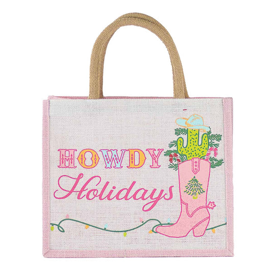 Howdy Holidays Gift Tote-The Village Shoppe-The Village Shoppe, Women’s Fashion Boutique, Shop Online and In Store - Located in Muscle Shoals, AL.