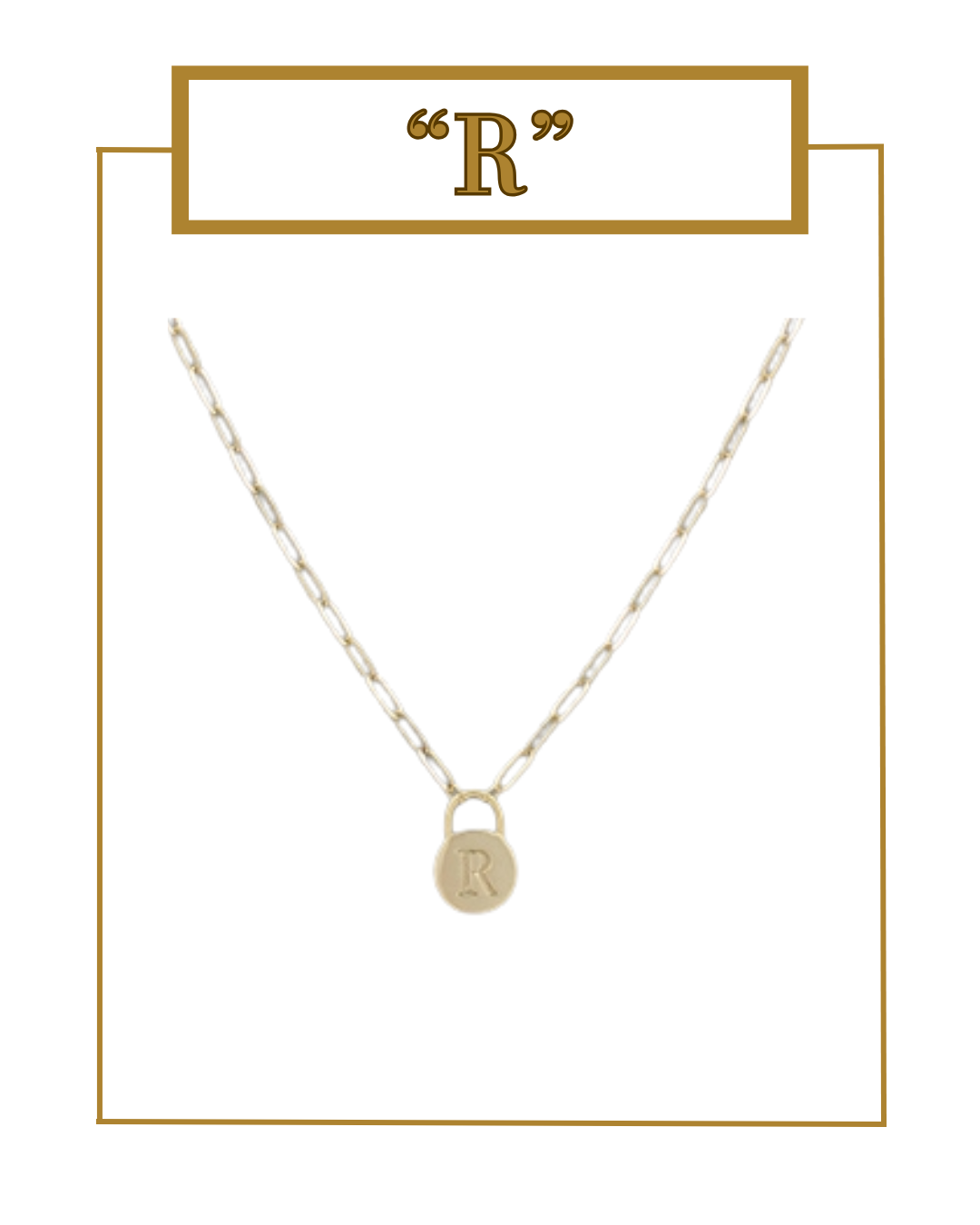 Padlock Initial Pendant-Necklaces-Golden Stella-The Village Shoppe, Women’s Fashion Boutique, Shop Online and In Store - Located in Muscle Shoals, AL.