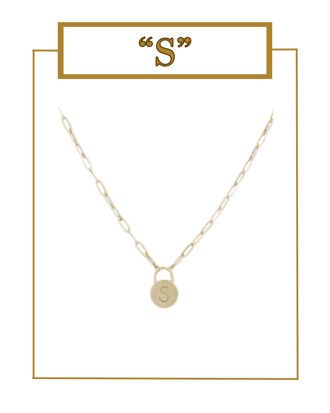 Padlock Initial Pendant-Necklaces-Golden Stella-The Village Shoppe, Women’s Fashion Boutique, Shop Online and In Store - Located in Muscle Shoals, AL.