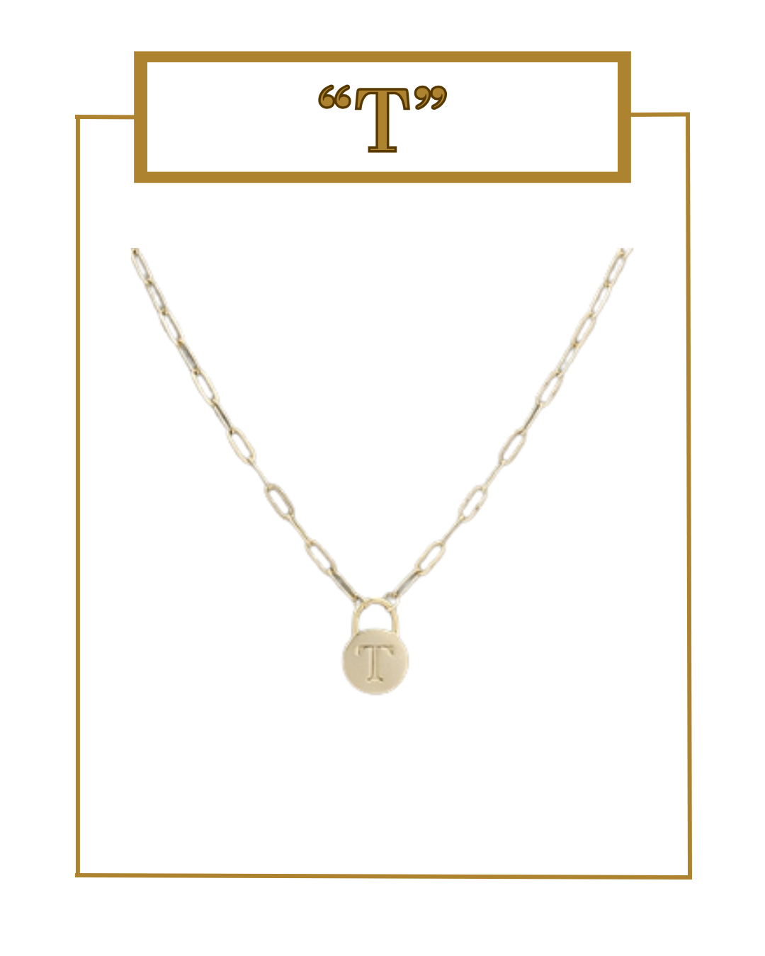 Padlock Initial Pendant-Necklaces-Golden Stella-The Village Shoppe, Women’s Fashion Boutique, Shop Online and In Store - Located in Muscle Shoals, AL.