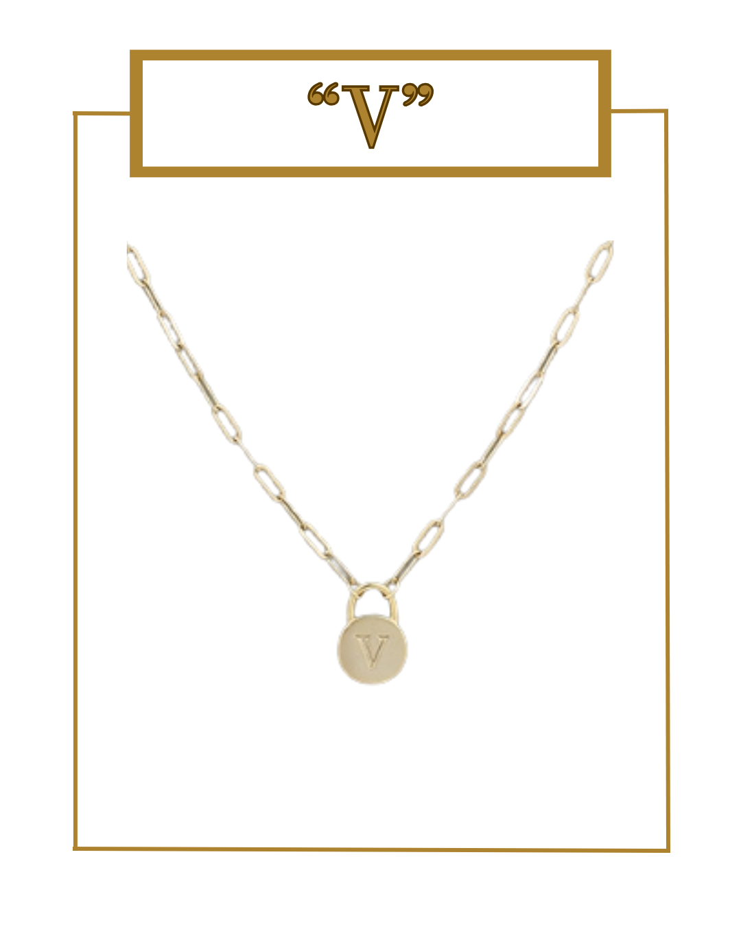 Padlock Initial Pendant-Necklaces-Golden Stella-The Village Shoppe, Women’s Fashion Boutique, Shop Online and In Store - Located in Muscle Shoals, AL.