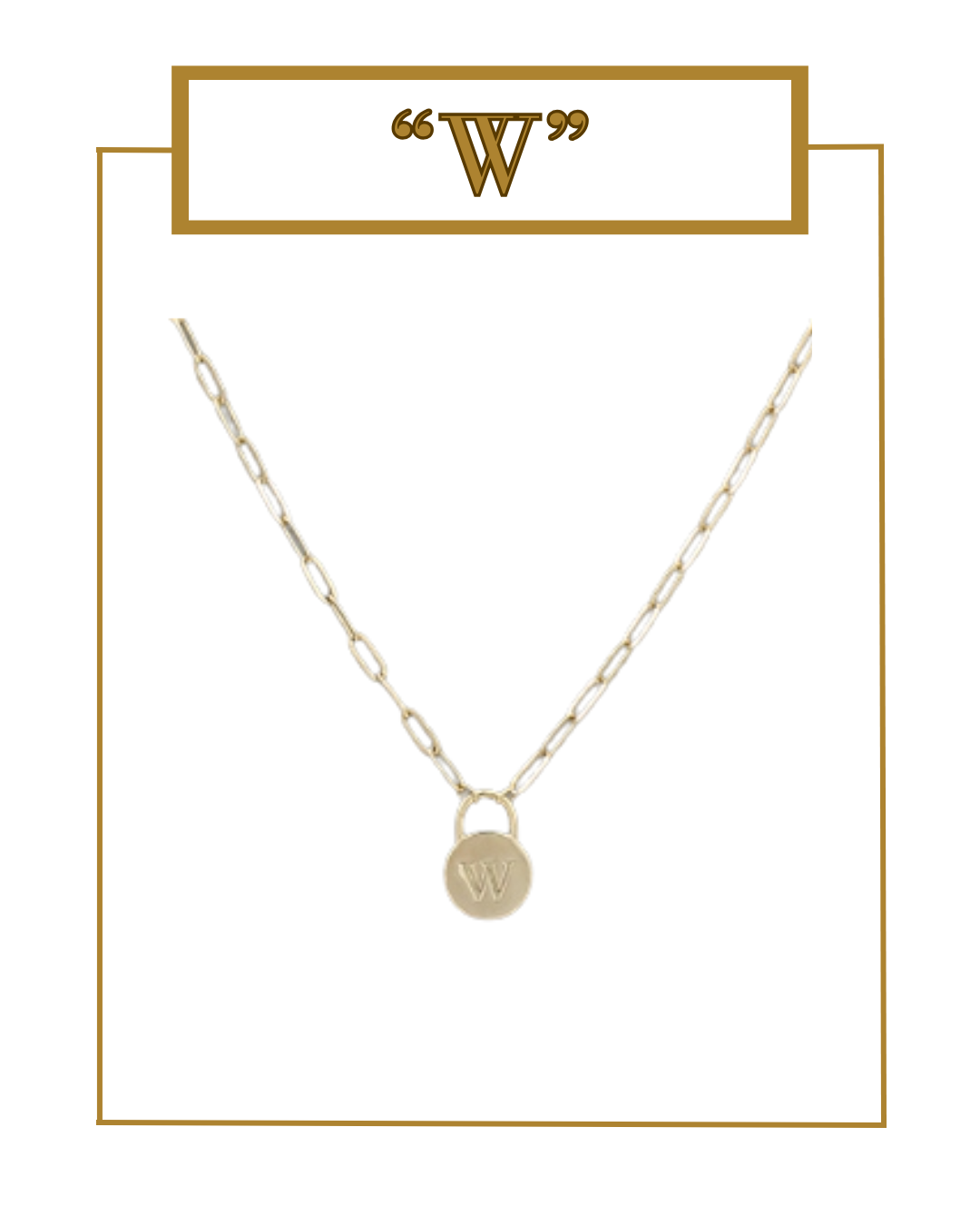 Padlock Initial Pendant-Necklaces-Golden Stella-The Village Shoppe, Women’s Fashion Boutique, Shop Online and In Store - Located in Muscle Shoals, AL.