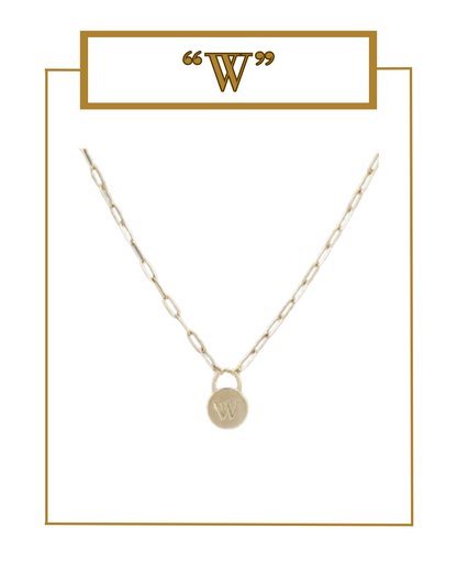 Padlock Initial Pendant-Necklaces-Golden Stella-The Village Shoppe, Women’s Fashion Boutique, Shop Online and In Store - Located in Muscle Shoals, AL.