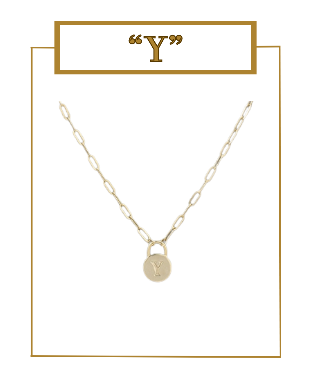 Padlock Initial Pendant-Necklaces-Golden Stella-The Village Shoppe, Women’s Fashion Boutique, Shop Online and In Store - Located in Muscle Shoals, AL.