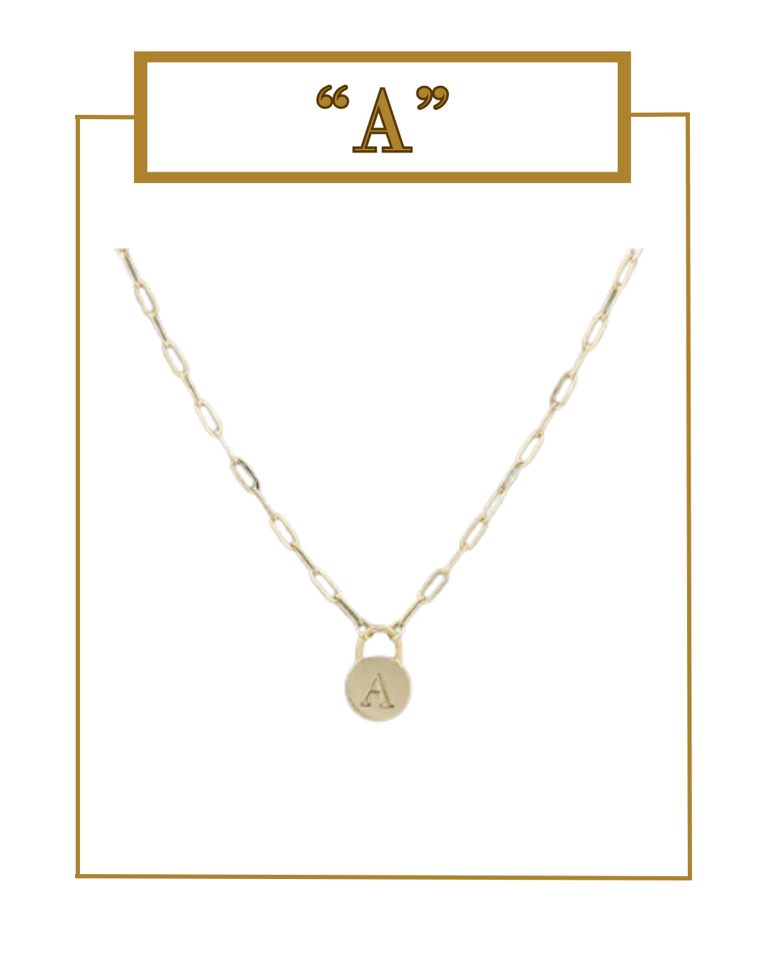 Padlock Initial Pendant-Necklaces-Golden Stella-The Village Shoppe, Women’s Fashion Boutique, Shop Online and In Store - Located in Muscle Shoals, AL.