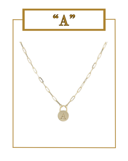 Padlock Initial Pendant-Necklaces-Golden Stella-The Village Shoppe, Women’s Fashion Boutique, Shop Online and In Store - Located in Muscle Shoals, AL.