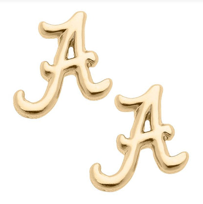 School Spirit Script Studs-Earrings-Canvas Style-The Village Shoppe, Women’s Fashion Boutique, Shop Online and In Store - Located in Muscle Shoals, AL.