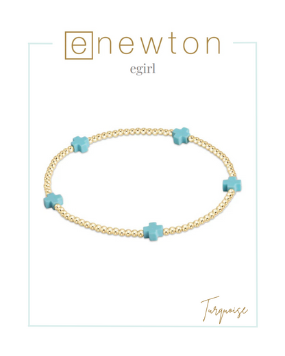 E Newton EGirl | Signature Cross Small Gold Pattern 2mm Bead Bracelet-Bracelets-ENEWTON-The Village Shoppe, Women’s Fashion Boutique, Shop Online and In Store - Located in Muscle Shoals, AL.