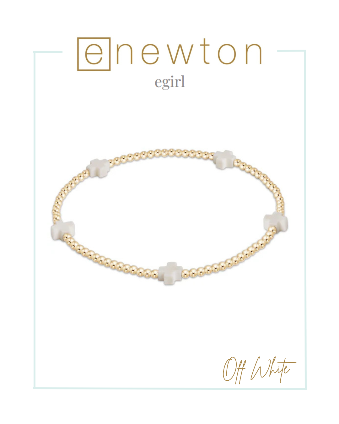 E Newton EGirl | Signature Cross Small Gold Pattern 2mm Bead Bracelet-Bracelets-ENEWTON-The Village Shoppe, Women’s Fashion Boutique, Shop Online and In Store - Located in Muscle Shoals, AL.