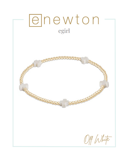 E Newton EGirl | Signature Cross Small Gold Pattern 2mm Bead Bracelet-Bracelets-ENEWTON-The Village Shoppe, Women’s Fashion Boutique, Shop Online and In Store - Located in Muscle Shoals, AL.