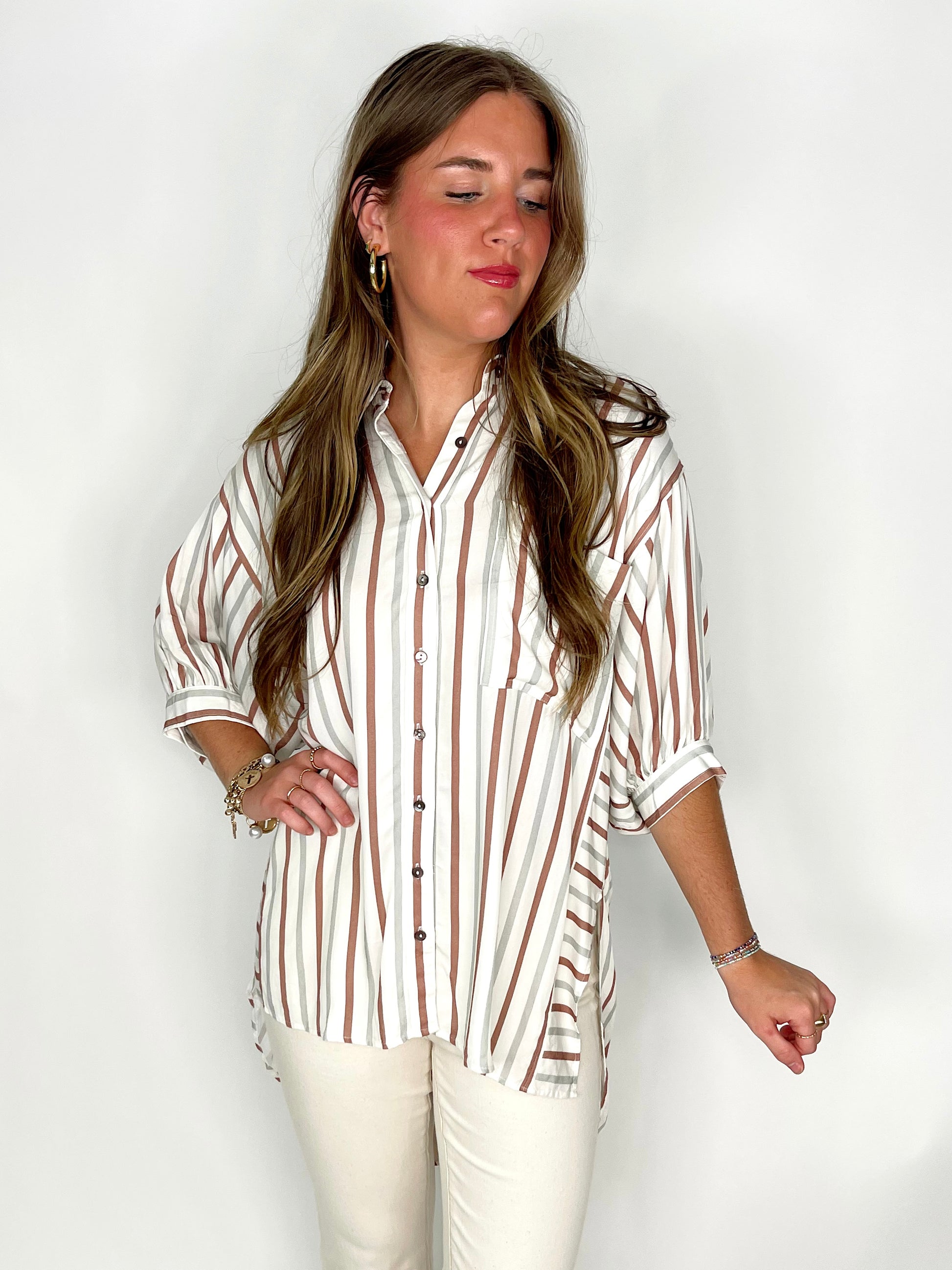 The Morgan Blouse-Button-Ups-Entro-The Village Shoppe, Women’s Fashion Boutique, Shop Online and In Store - Located in Muscle Shoals, AL.