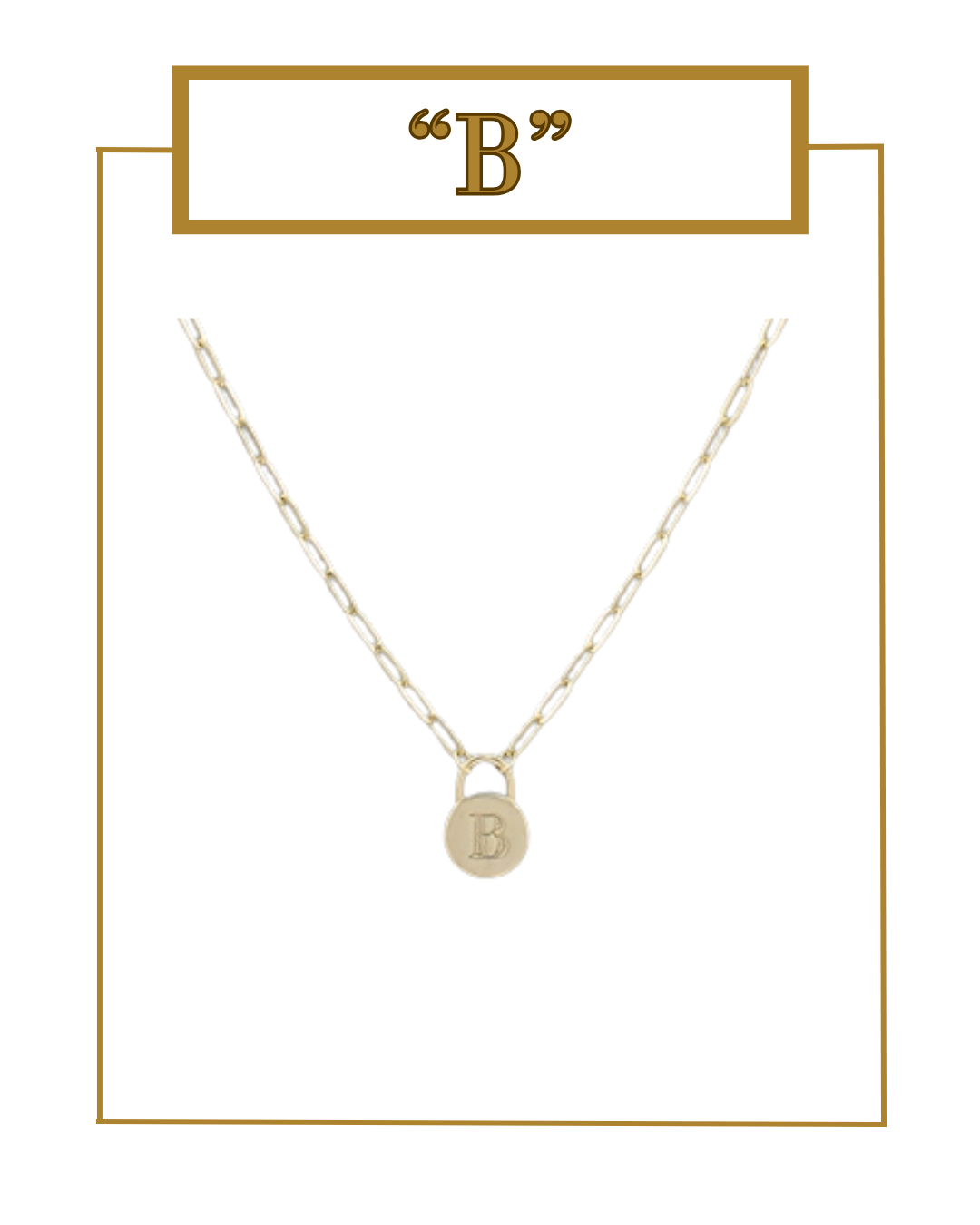 Padlock Initial Pendant-Necklaces-Golden Stella-The Village Shoppe, Women’s Fashion Boutique, Shop Online and In Store - Located in Muscle Shoals, AL.