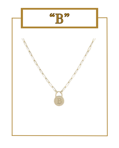 Padlock Initial Pendant-Necklaces-Golden Stella-The Village Shoppe, Women’s Fashion Boutique, Shop Online and In Store - Located in Muscle Shoals, AL.