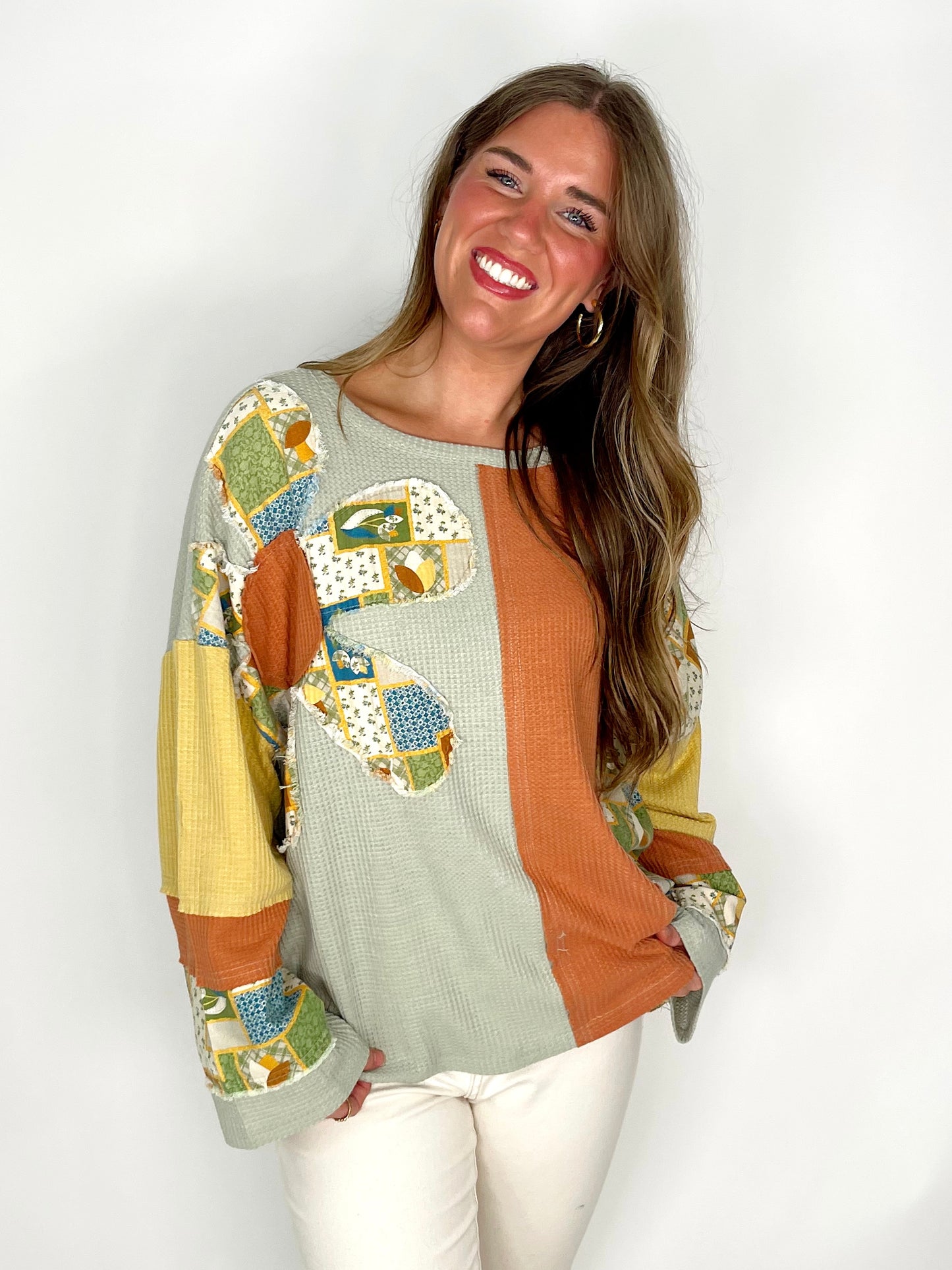 The Kimmy Top-Long Sleeves-Easel-The Village Shoppe, Women’s Fashion Boutique, Shop Online and In Store - Located in Muscle Shoals, AL.