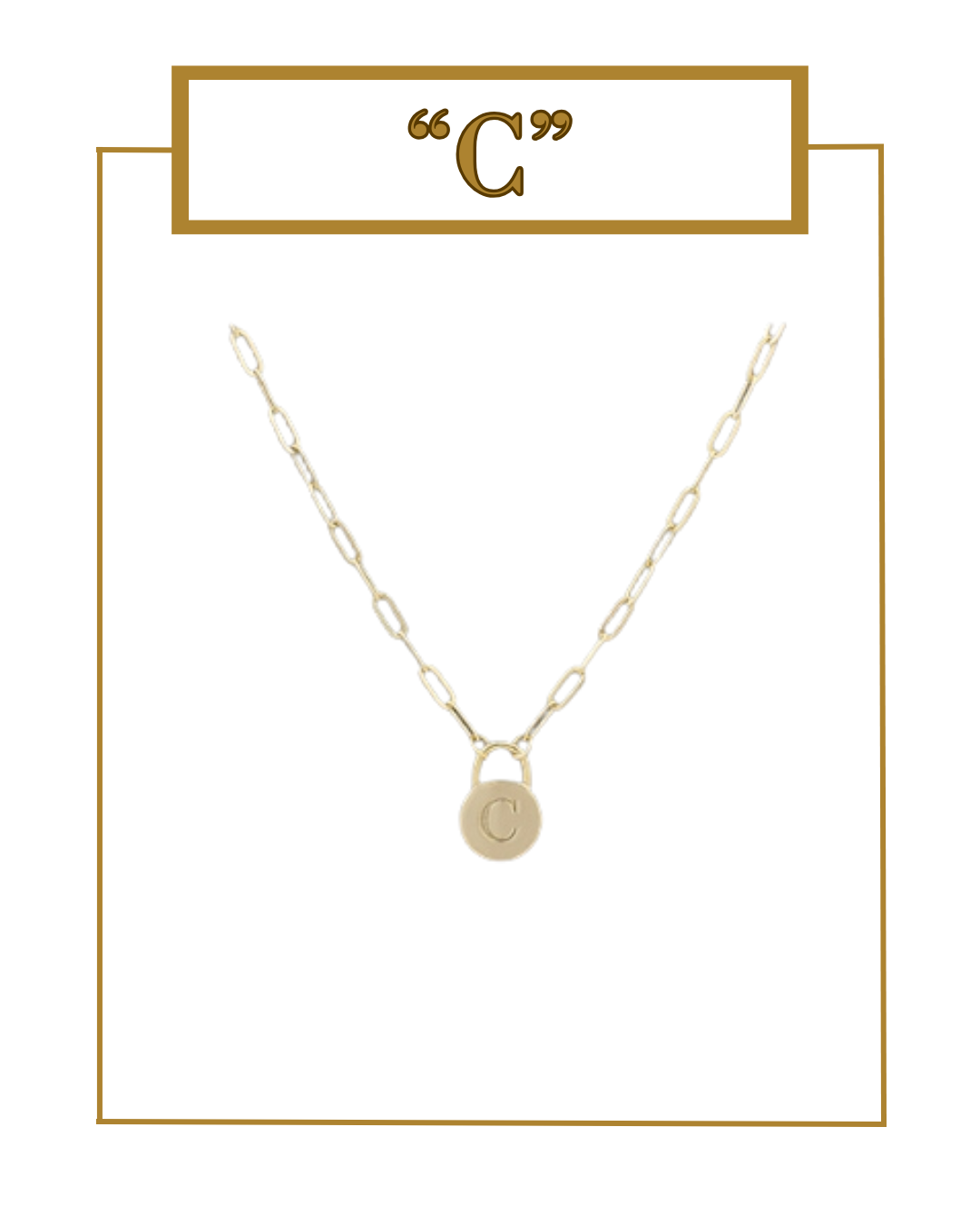 Padlock Initial Pendant-Necklaces-Golden Stella-The Village Shoppe, Women’s Fashion Boutique, Shop Online and In Store - Located in Muscle Shoals, AL.