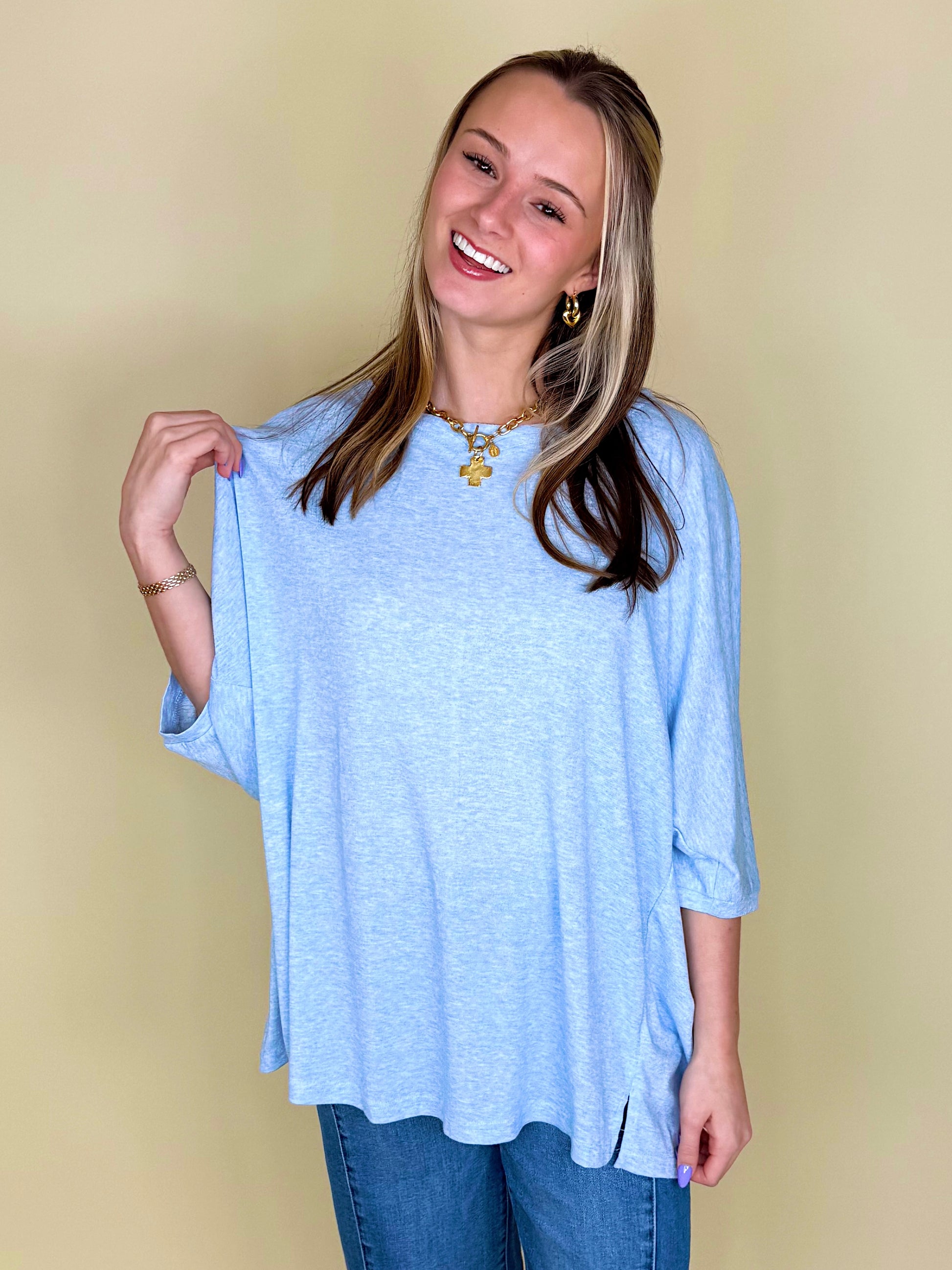 The Judith Top-Short Sleeves-Easel-The Village Shoppe, Women’s Fashion Boutique, Shop Online and In Store - Located in Muscle Shoals, AL.