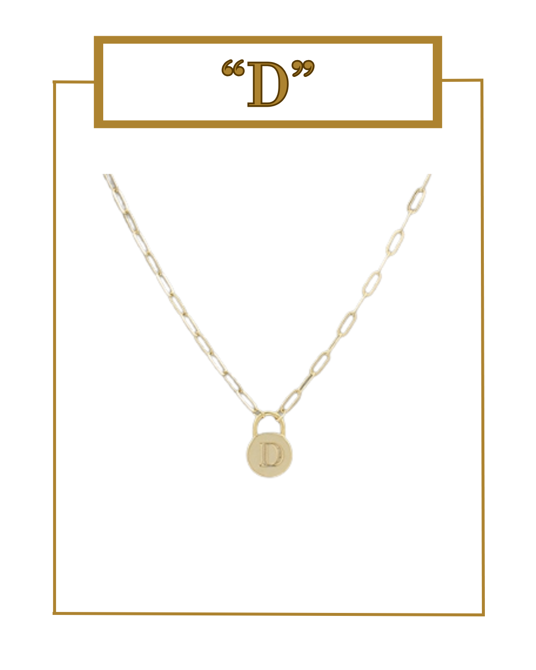 Padlock Initial Pendant-Necklaces-Golden Stella-The Village Shoppe, Women’s Fashion Boutique, Shop Online and In Store - Located in Muscle Shoals, AL.