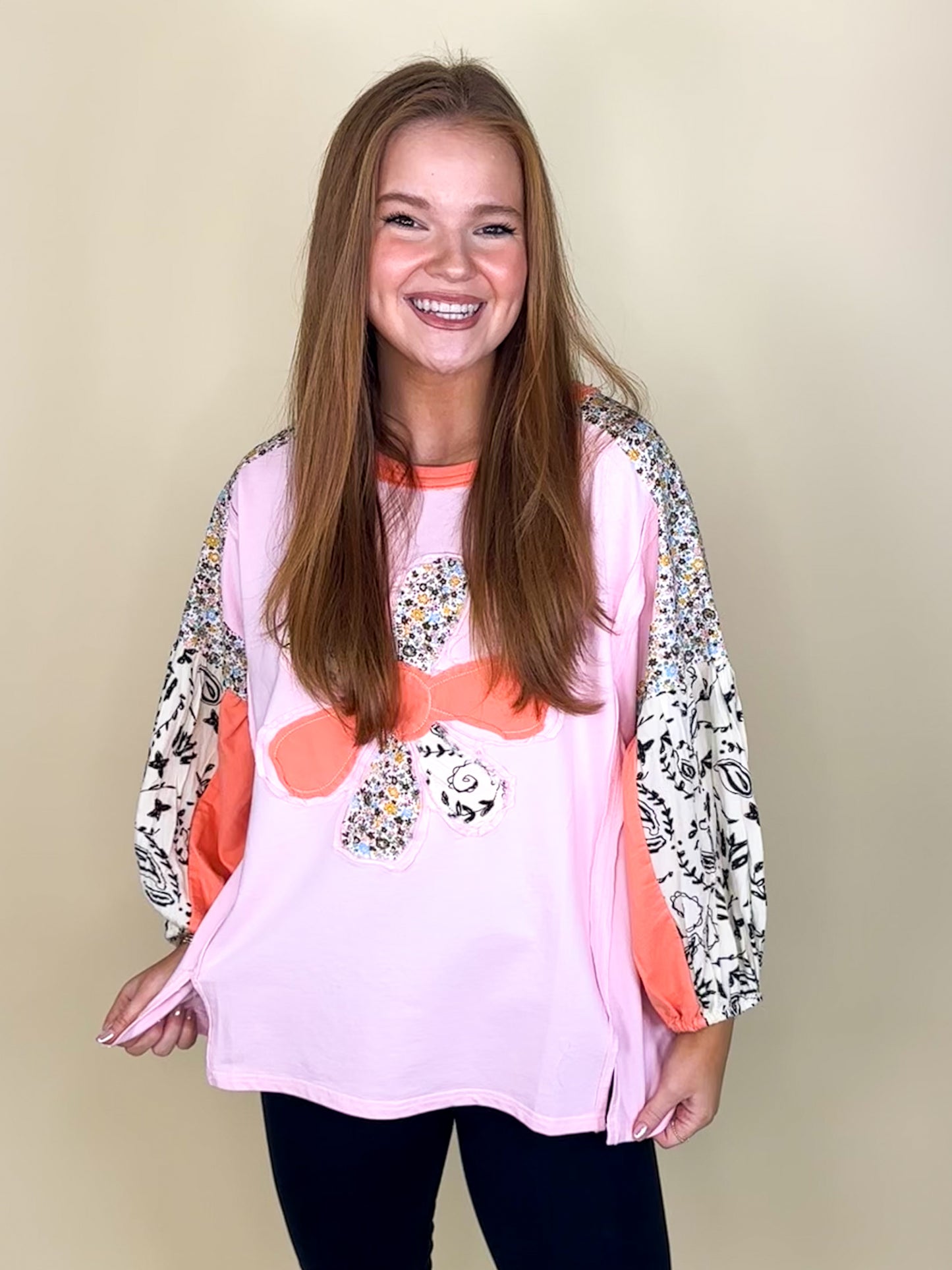 The Daisy Dreams Top-3/4 Sleeves-Easel-The Village Shoppe, Women’s Fashion Boutique, Shop Online and In Store - Located in Muscle Shoals, AL.