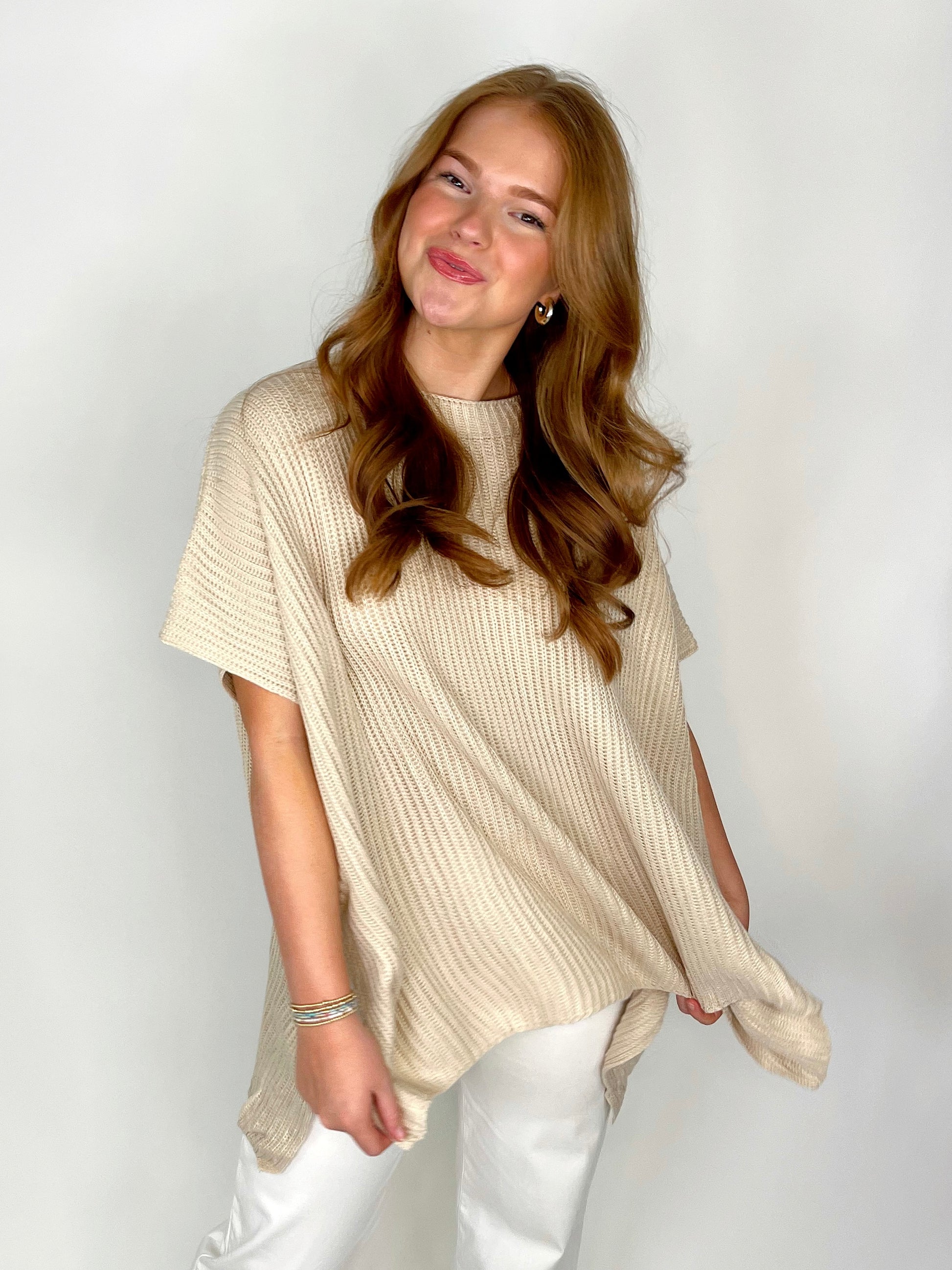 The Judith Summer Sweater-Poncho-Cloud Ten-The Village Shoppe, Women’s Fashion Boutique, Shop Online and In Store - Located in Muscle Shoals, AL.