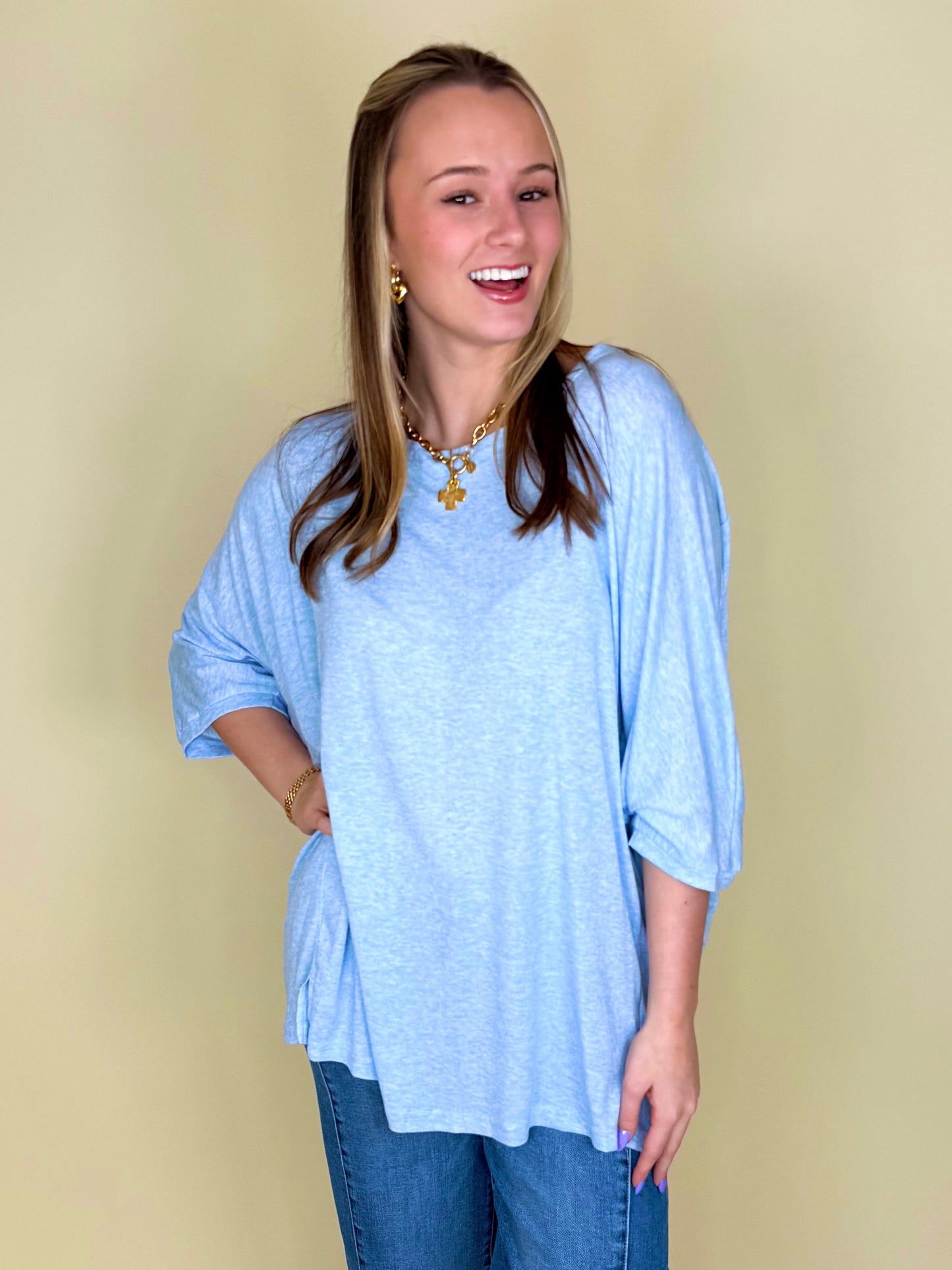 The Judith Top-Short Sleeves-Easel-The Village Shoppe, Women’s Fashion Boutique, Shop Online and In Store - Located in Muscle Shoals, AL.