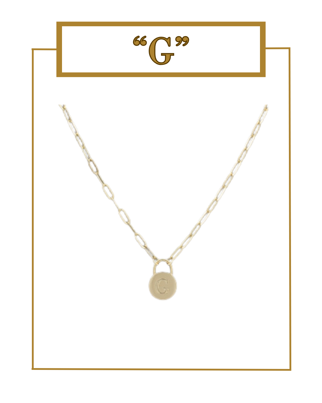 Padlock Initial Pendant-Necklaces-Golden Stella-The Village Shoppe, Women’s Fashion Boutique, Shop Online and In Store - Located in Muscle Shoals, AL.