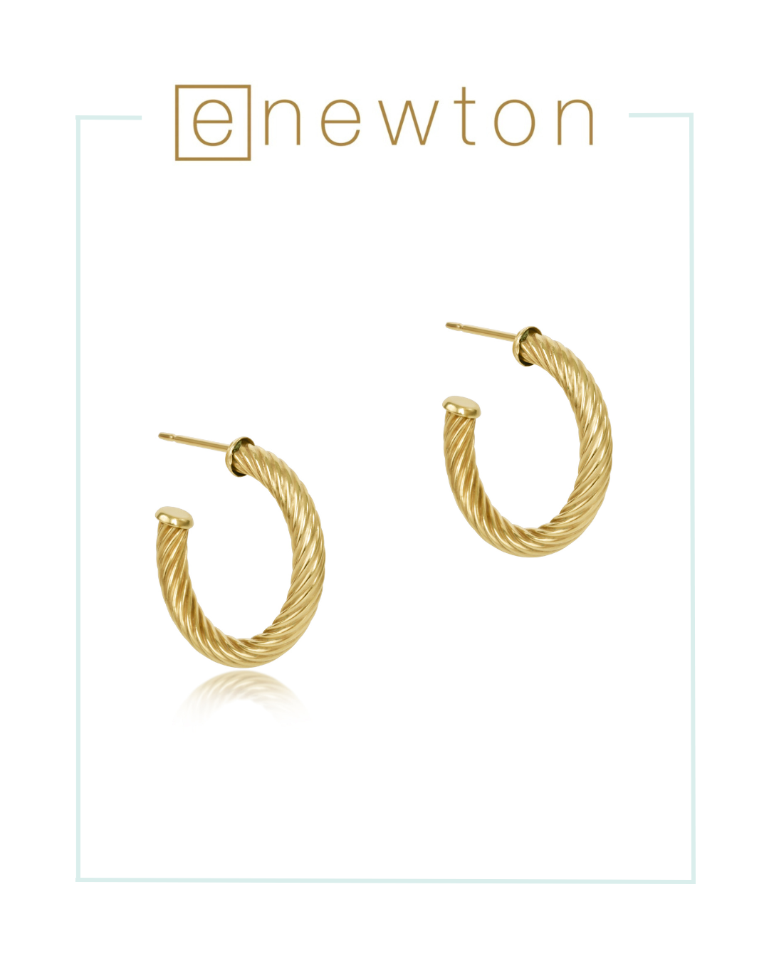 E Newton Round Gold Post Hoop 4mm - Textured Twist-Earrings-ENEWTON-The Village Shoppe, Women’s Fashion Boutique, Shop Online and In Store - Located in Muscle Shoals, AL.