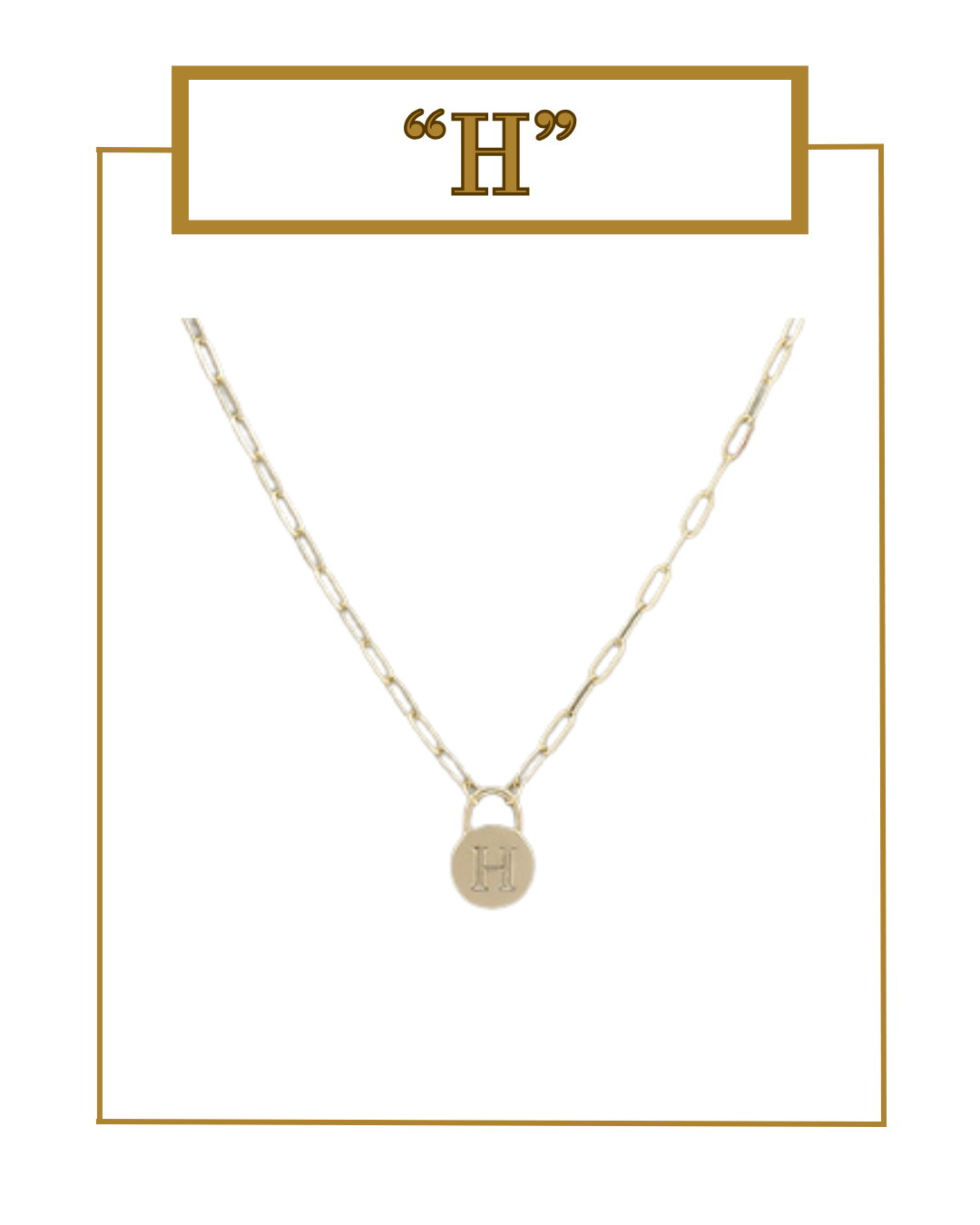 Padlock Initial Pendant-Necklaces-Golden Stella-The Village Shoppe, Women’s Fashion Boutique, Shop Online and In Store - Located in Muscle Shoals, AL.