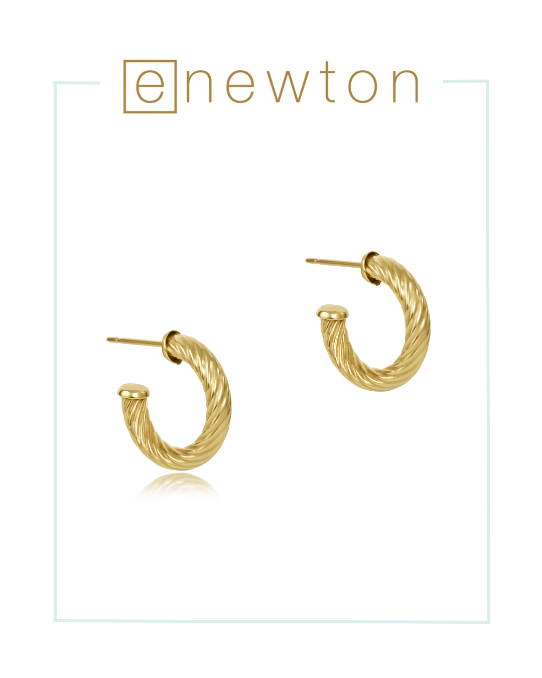 E Newton Round Gold Post Hoop 4mm - Textured Twist-Earrings-ENEWTON-The Village Shoppe, Women’s Fashion Boutique, Shop Online and In Store - Located in Muscle Shoals, AL.