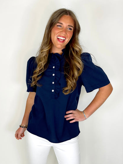 The Hope Blouse-Short Sleeves-Entro-The Village Shoppe, Women’s Fashion Boutique, Shop Online and In Store - Located in Muscle Shoals, AL.