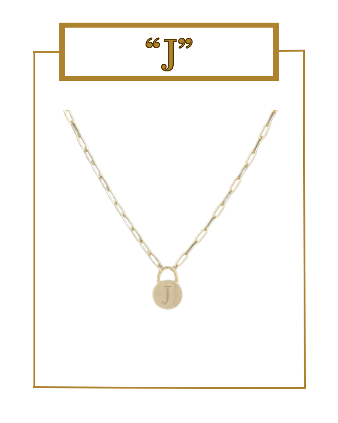 Padlock Initial Pendant-Necklaces-Golden Stella-The Village Shoppe, Women’s Fashion Boutique, Shop Online and In Store - Located in Muscle Shoals, AL.