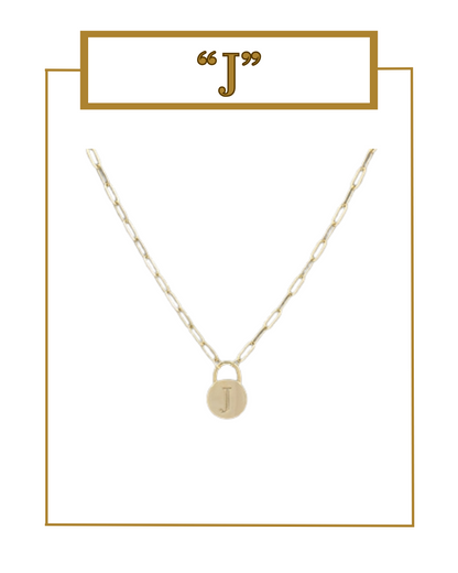 Padlock Initial Pendant-Necklaces-Golden Stella-The Village Shoppe, Women’s Fashion Boutique, Shop Online and In Store - Located in Muscle Shoals, AL.