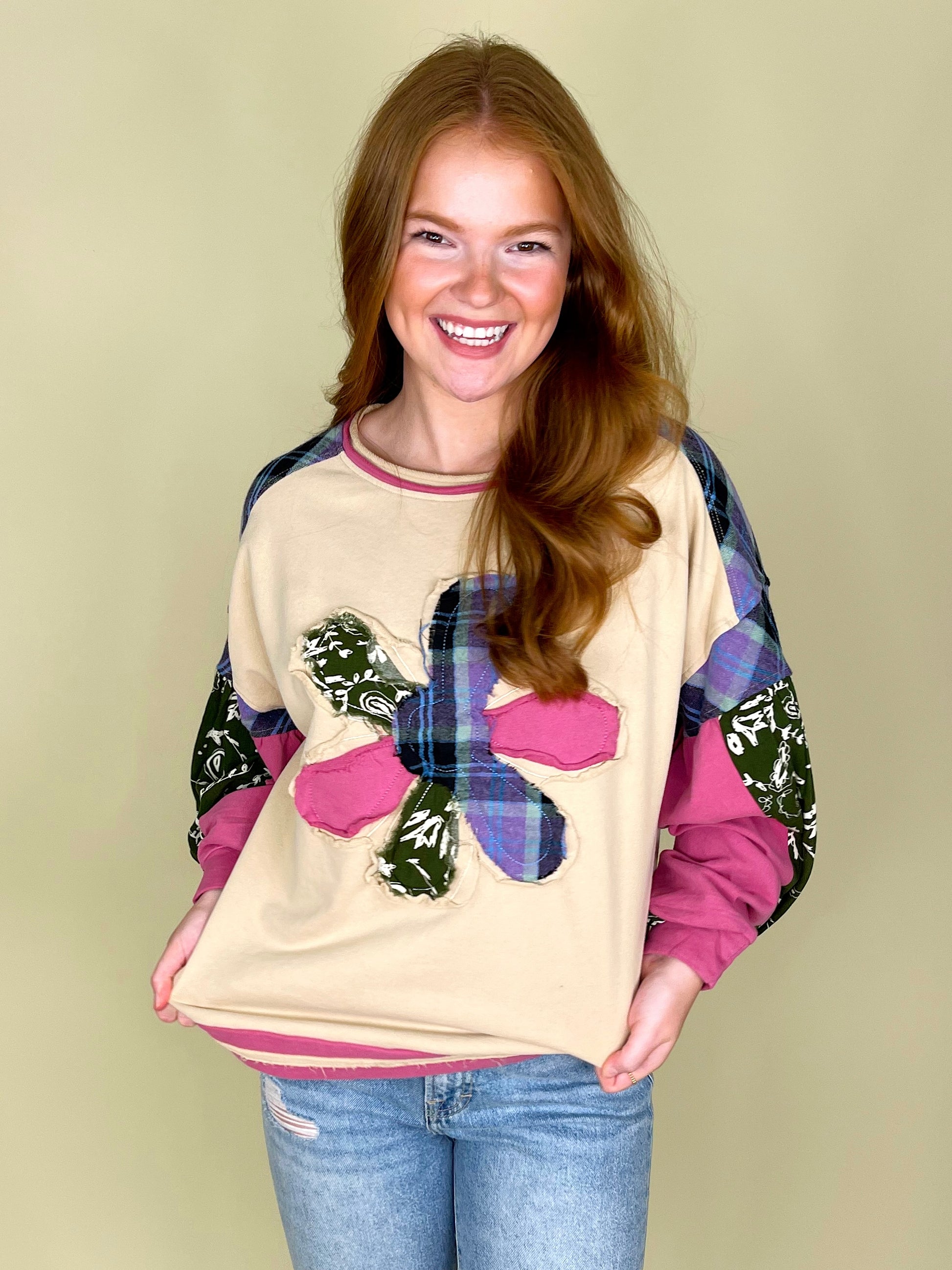 Fresh as a Daisy Pullover-Pullover-Easel-The Village Shoppe, Women’s Fashion Boutique, Shop Online and In Store - Located in Muscle Shoals, AL.