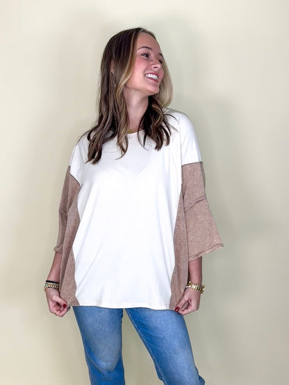 The Katie Top-3/4 Sleeves-Easel-The Village Shoppe, Women’s Fashion Boutique, Shop Online and In Store - Located in Muscle Shoals, AL.