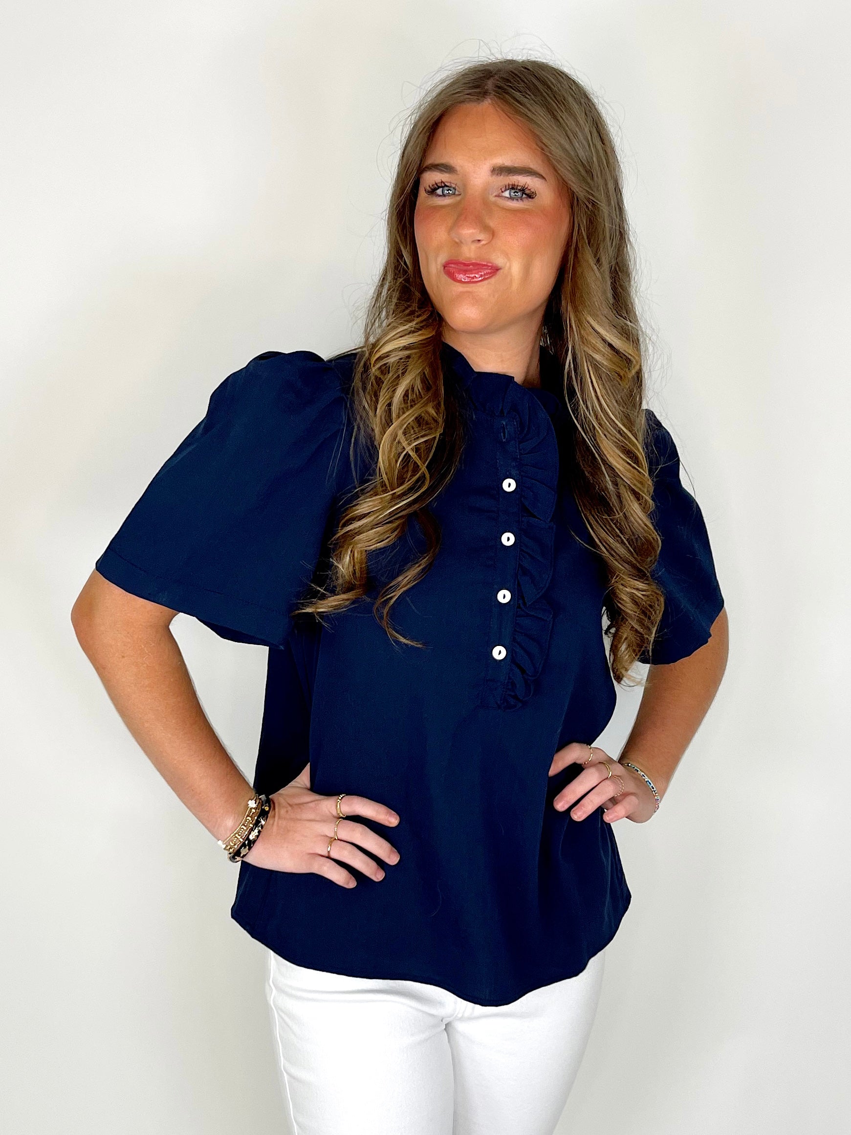 The Hope Blouse-Short Sleeves-Entro-The Village Shoppe, Women’s Fashion Boutique, Shop Online and In Store - Located in Muscle Shoals, AL.