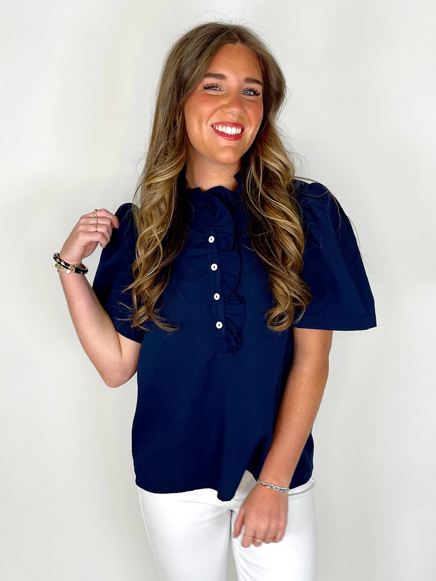 The Hope Blouse-Short Sleeves-Entro-The Village Shoppe, Women’s Fashion Boutique, Shop Online and In Store - Located in Muscle Shoals, AL.