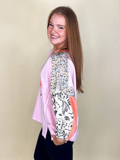 The Daisy Dreams Top-3/4 Sleeves-Easel-The Village Shoppe, Women’s Fashion Boutique, Shop Online and In Store - Located in Muscle Shoals, AL.