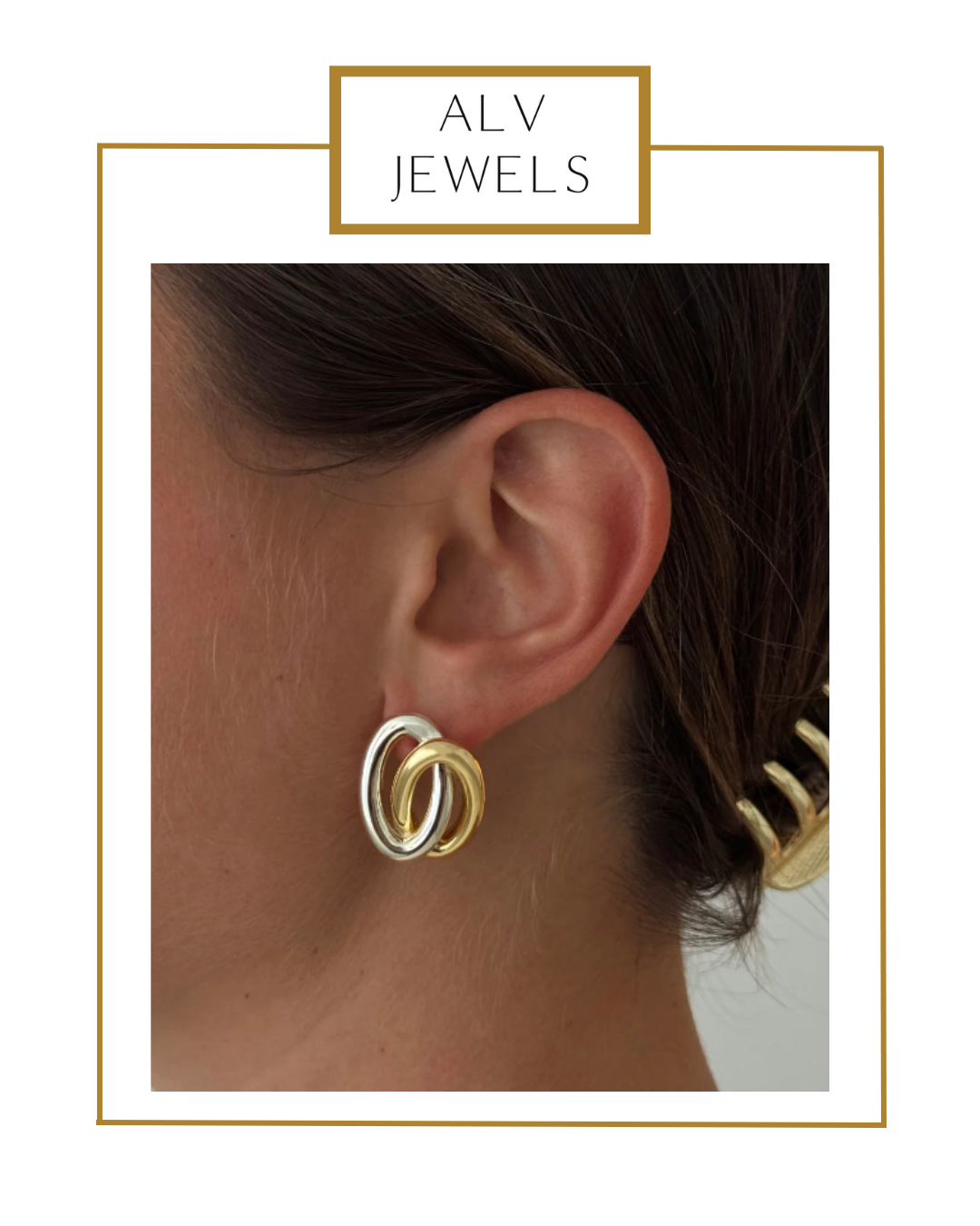 Silver & Gold Loop Stud | ALV Jewels-Earrings-ALV Jewels-The Village Shoppe, Women’s Fashion Boutique, Shop Online and In Store - Located in Muscle Shoals, AL.