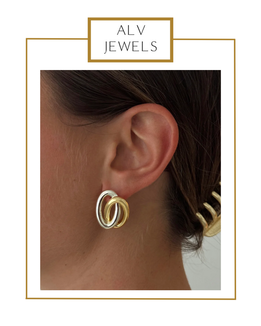 Silver & Gold Loop Stud | ALV Jewels-Earrings-ALV Jewels-The Village Shoppe, Women’s Fashion Boutique, Shop Online and In Store - Located in Muscle Shoals, AL.