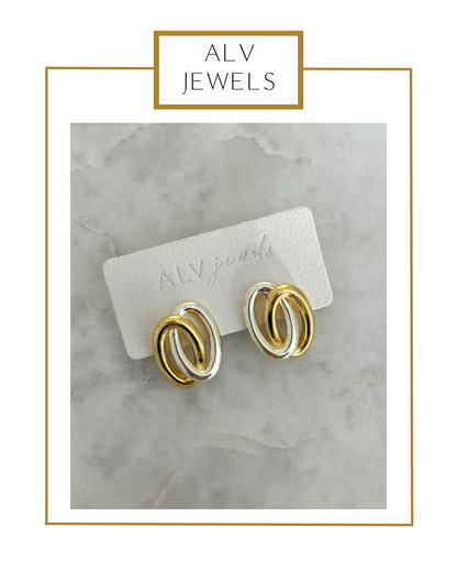 Silver & Gold Loop Stud | ALV Jewels-Earrings-ALV Jewels-The Village Shoppe, Women’s Fashion Boutique, Shop Online and In Store - Located in Muscle Shoals, AL.