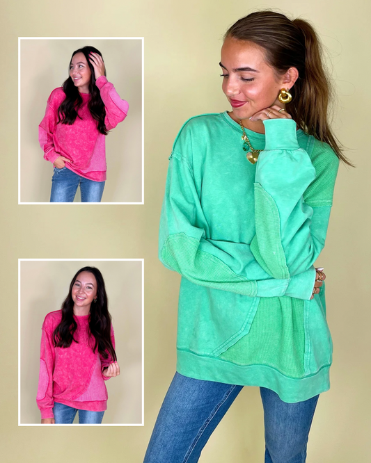 The Lilly Sweatshirt-Sweatshirt-Lime N Chili-The Village Shoppe, Women’s Fashion Boutique, Shop Online and In Store - Located in Muscle Shoals, AL.