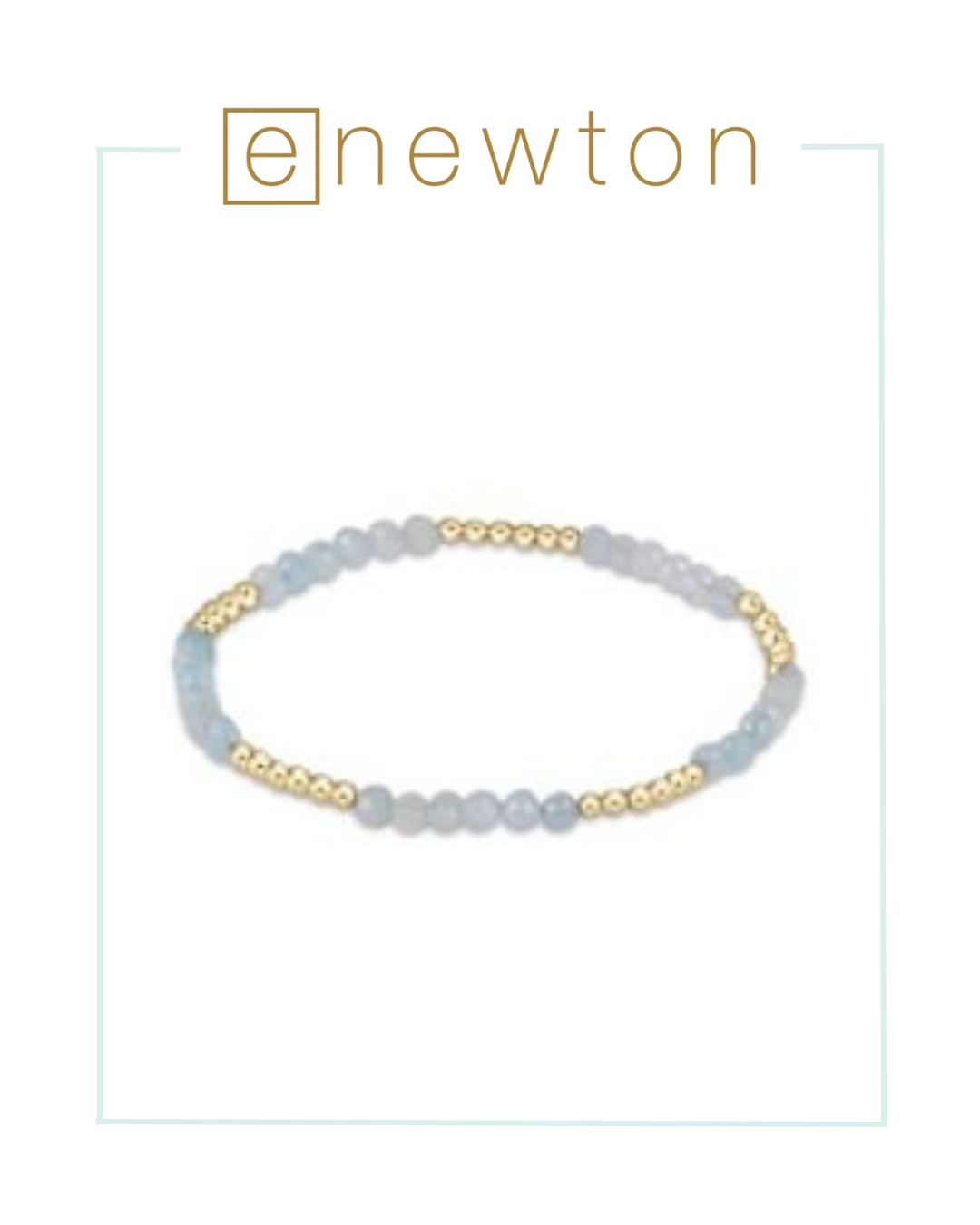 E Newton Blissful Pattern 2.5mm Bead Bracelet - Aquamarine-Bracelets-ENEWTON-The Village Shoppe, Women’s Fashion Boutique, Shop Online and In Store - Located in Muscle Shoals, AL.