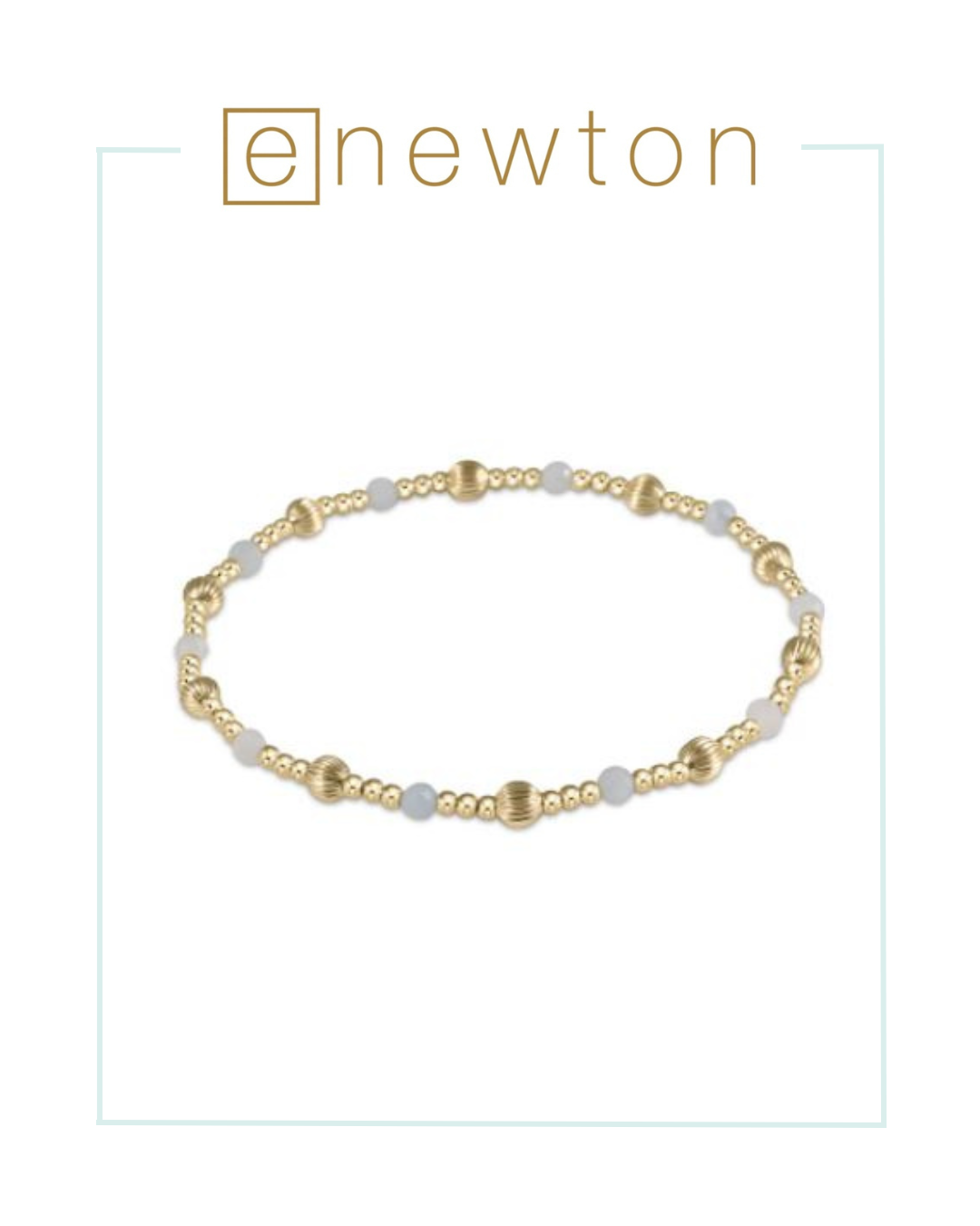 E Newton Dignity Sincerity Pattern 4mm Bead Bracelet - Aquamarine-Bracelets-ENEWTON-The Village Shoppe, Women’s Fashion Boutique, Shop Online and In Store - Located in Muscle Shoals, AL.