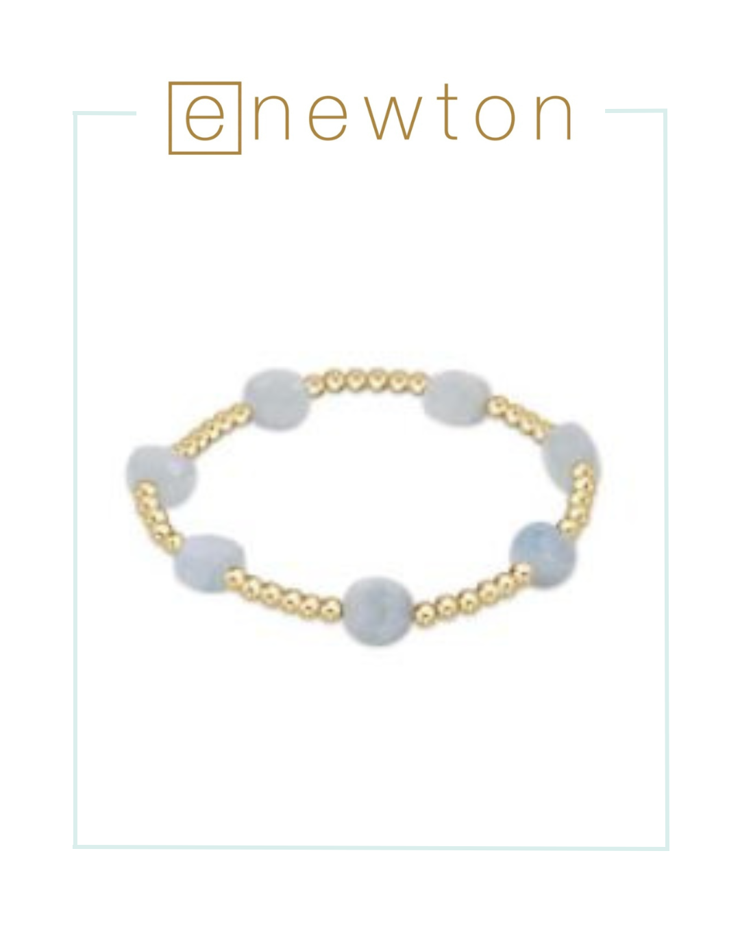 E Newton Admire Gold 3mm Bead Bracelet - Aquamarine-Bracelets-ENEWTON-The Village Shoppe, Women’s Fashion Boutique, Shop Online and In Store - Located in Muscle Shoals, AL.