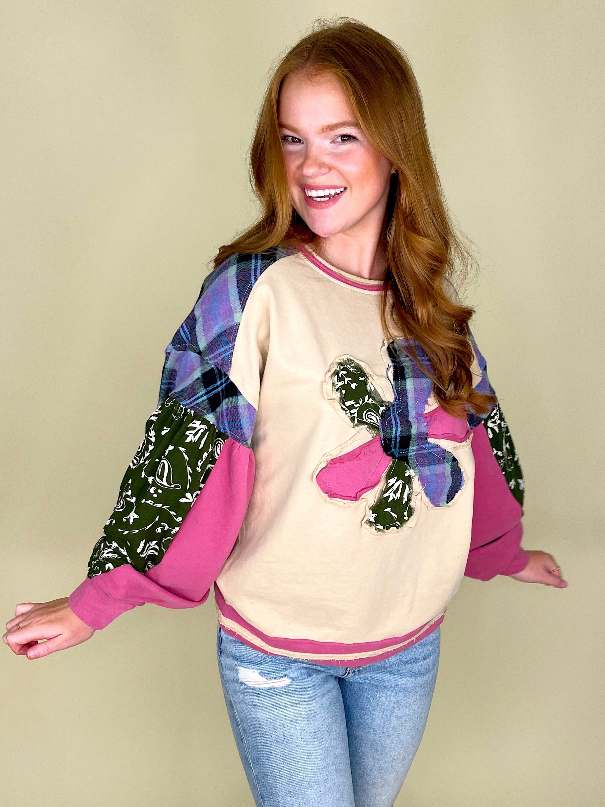 Fresh as a Daisy Pullover-Pullover-Easel-The Village Shoppe, Women’s Fashion Boutique, Shop Online and In Store - Located in Muscle Shoals, AL.